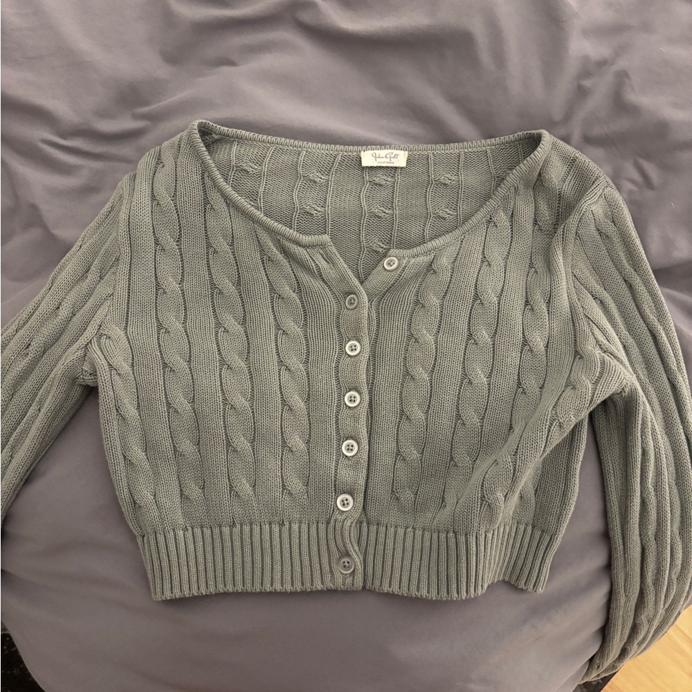 Green Cable Knit Sweater